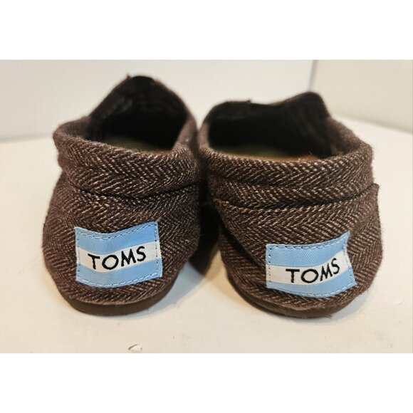 Toms Size 5 Womens Brown woven Herringbone Tweed Classic Slip on Comfort - Picture 3 of 11